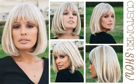 Amazon Werd Short Bob Blonde Wig With Bangs Short Platinum Wigs