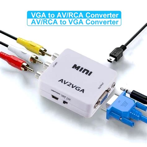 Vga To Av Adapter Vga To Rca Av To Vga Converter Rca Adapter With Mm