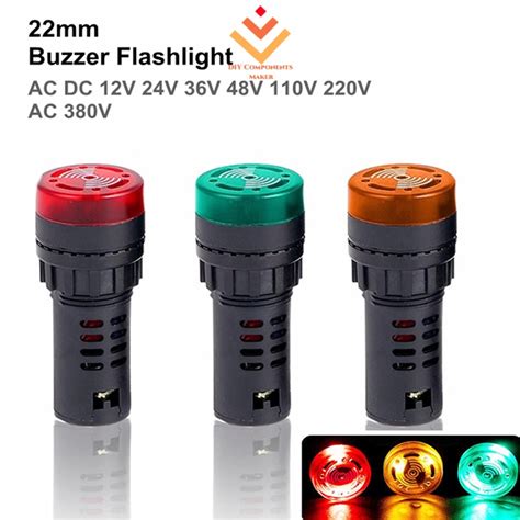 AD16 22SM 22mm AC DC 12V 24V 36V 48V 110V 220V AC 380V Flash Signal