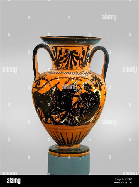 Terracotta Neck Amphora Jar Attributed To The Red Line Painter