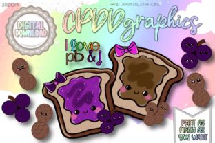 Cute Kawaii Peanutbutter Jelly Graphic By Cpddgraphics Creative Fabrica