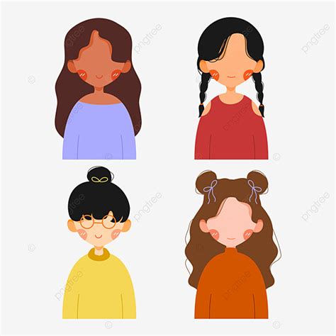 Avatar Set Clipart Hd Png Cute Character Avatar Set Female Cute