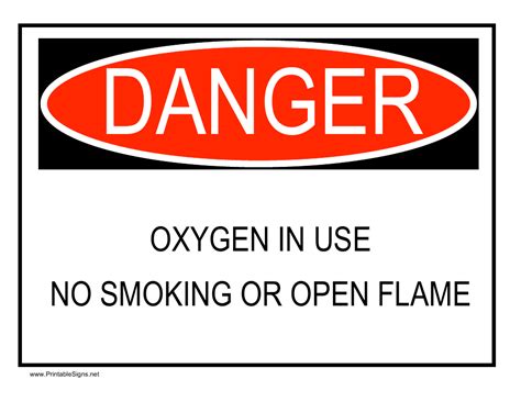 Oxygen In Use Sign Printable - Printable Templates