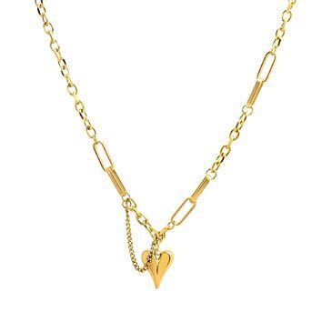 K Gold Plated Stainless Steel Heart Necklace Intensity Sku