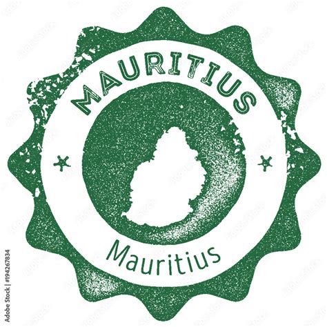 Mauritius Map Vintage Stamp Retro Style Handmade Label Badge Or