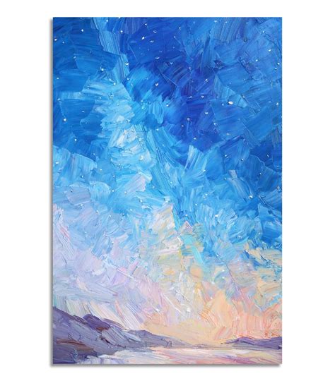 Starry Night Sky Oil Painting Milky Way Impasto Painting - Etsy