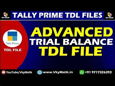 Advanced Trial Balance Tdl File In Tally Prime Tally Prime All Tdl