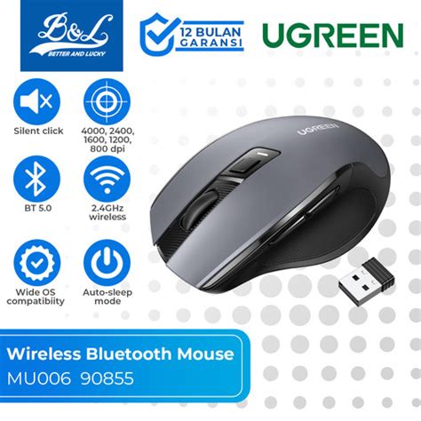 Promo Ugreen Ergonomic Wireless Mouse G Bluetooth Dpi