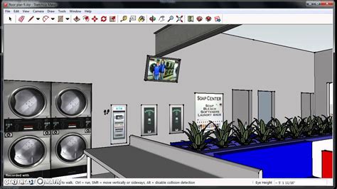 Laundromat Design With Sketchup 3d Cad Part 1 Youtube