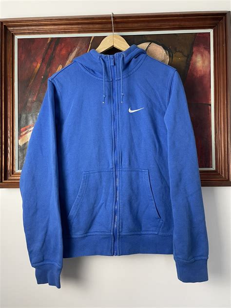 Nike Nike Vintage Y2k Mini Swoosh Zip Hoodie Rare Royal Blue Rare Grailed