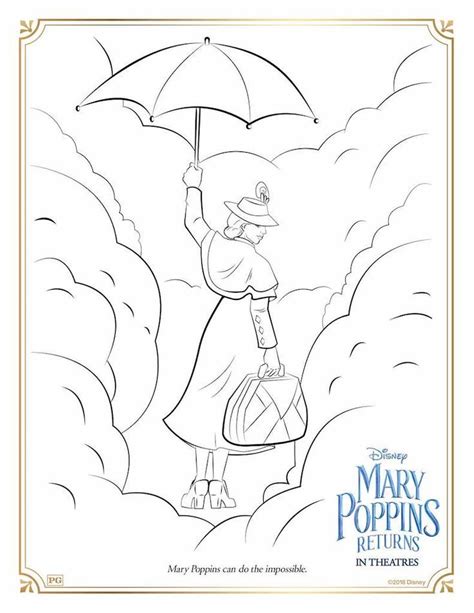 Mary Poppins Returns Coloring Page From The Animated Movie Mary Poppin