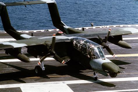 An OV 10D During Trials Aboard USS Saratoga In 1985 Ov 10 Bronco Us