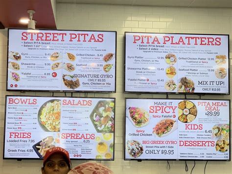 Menu at PITA Mediterranean Street Food restaurant, Macon