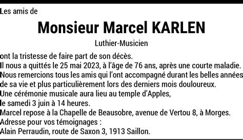 Marcel Karlen Hommages