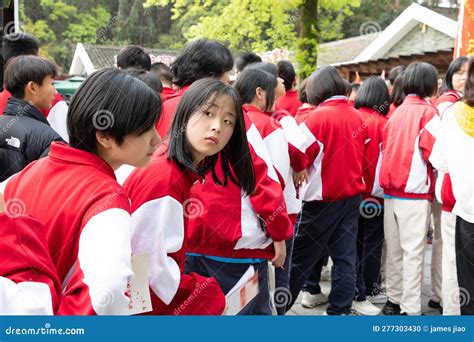 7 4 2023 Happy Young Male and Female High or Middle School Student in Uniform Marching or ...