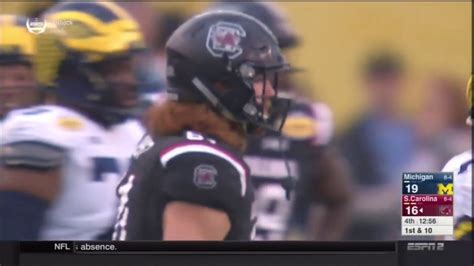 2018 Outback Bowl Usc Vs Michigan Hayden Hurst 23 Yd Reception Youtube