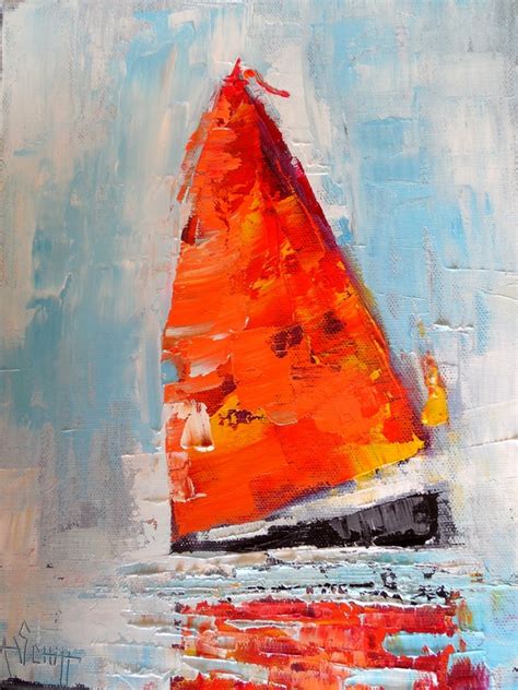 Carol Schiff Daily Painting Studio Abstract Sailboat Painting Palette