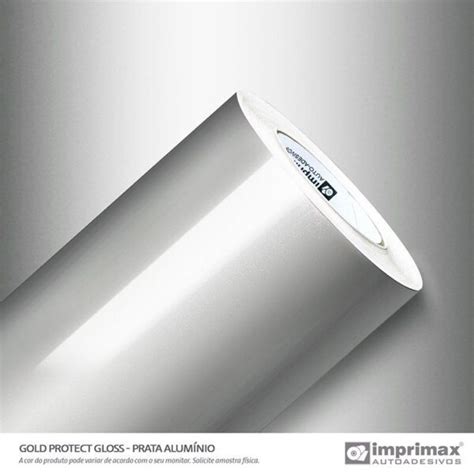 Vinil Adesivo Protect Gloss Prata Aluminio C M Larg Metro Linear