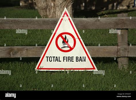 Fire Ban Sign Stock Photo - Alamy