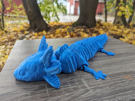 Cute D Printed Axolotl Fidget Toy Flexible Articulating Sensory Pet