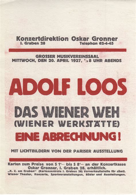 Adolf loos Das Wiener Weh Wiener Werkstätte Eine Abrechnung Mit