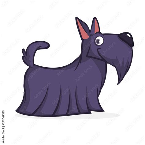 Cute cartoon scottish terrier. Vector black Scottie dog Stock Vector ...