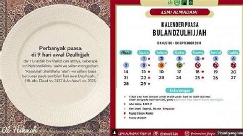 Berikut Jadwal Puasa Sunnah Di Bulan Dzulhijjah 1440 Hijriyah Simak Keutamaan Doa Dan Niatnya