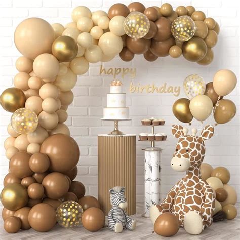 Kit Arche Ballon Guirlande Ballon Marron Ballon Double Couche Beige