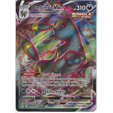 Pokemon Trading Card Game 095 203 Umbreon VMAX Rare Ultra Card SWSH