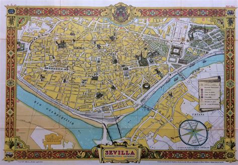 Original 1950 Seville Spain Tourist Map | eBay