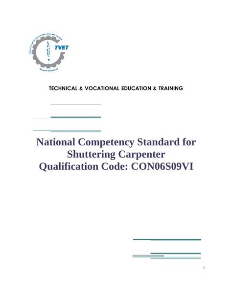 Pdf National Competency Standard For Shuttering Carpenter Dokumen Tips