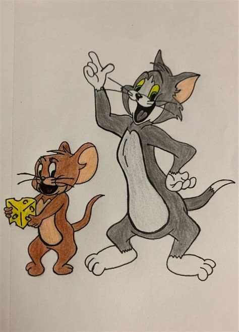 Tom & Jerry Colour Pencil Sketch | Sketches, Color pencil sketch, Color pencil drawing