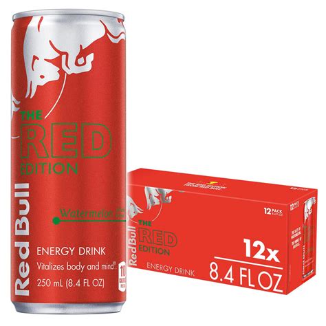 Red Bull Red Edition Watermelon Energy Drink 84 Fl Oz 12 Cans Grocery