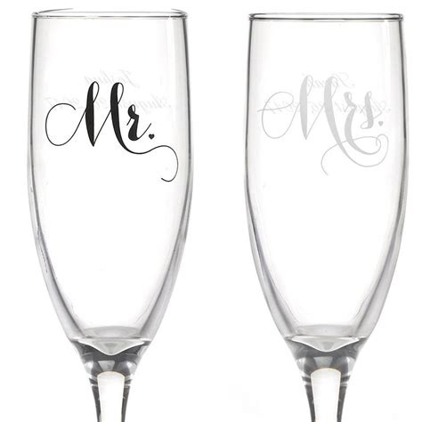 Mr And Mrs Toasting Flutes Personalized Mr And Mrs Champagne Etsy