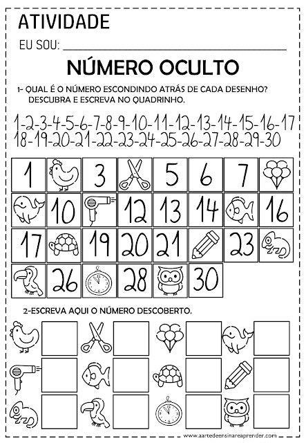 Atividade Pronta NÚmero Oculto Atividades De Sequencia Numerica