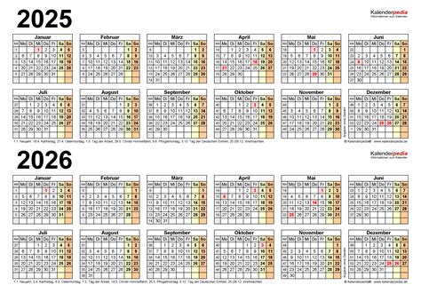 Zweijahreskalender Und Als Pdf Vorlagen Zum Ausdrucken