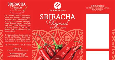 Siri Sriracha Sauce | Product label contest