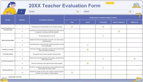 Excel Of Teacher Evaluation Form Xlsx Wps Free Templates