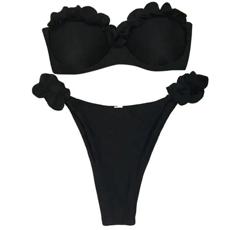 KLV conjunto de Bikini Sexy con volantes para mujer trajes de baño de