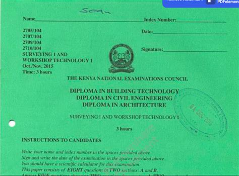 Surveying 1 Workshop Technology 1 KNEC Past Papers Newsspot Co Ke