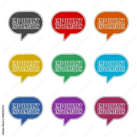 Important Information icon or logo, color set Stock Photo | Adobe Stock