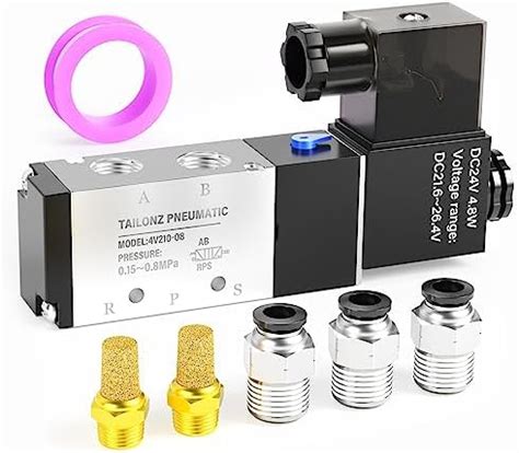 Tailonz Pneumatic Solenoid Valve 4V210 08 DC24V 1 4 PT Single Coil