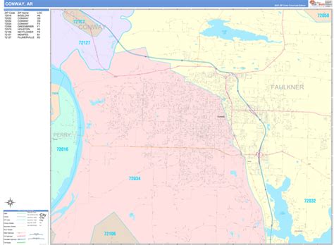 Conway Arkansas Wall Map Color Cast Style By Marketmaps Mapsales