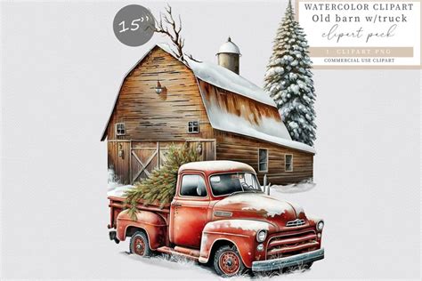 Truck clipart, Old barn, Farm clipart, Farm sublimation