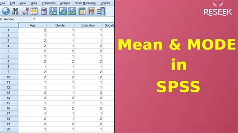 Mean Mode With SPSS Calculate Mean Mode Median Spss Mean Mode