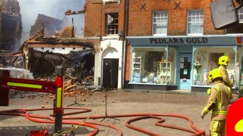 Firefighters Photos Of Historic Town Centre Buildings Destroyed By