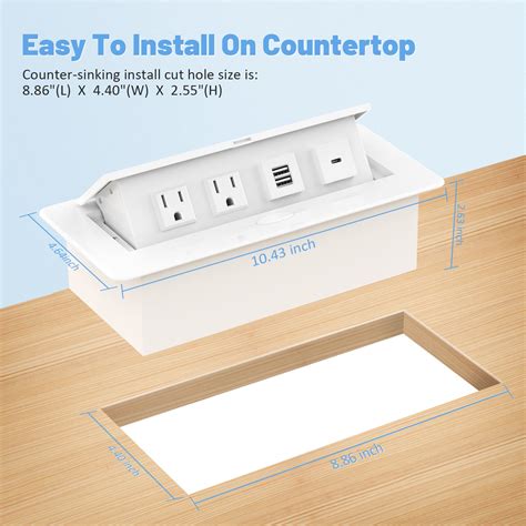 Pop Up Outlets With Usb C Ports Recessed Hidden Countertop Outlet