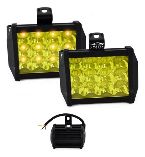 Par Faro Automotriz 12 Leds Luz Fija Y Estrobo Envío gratis