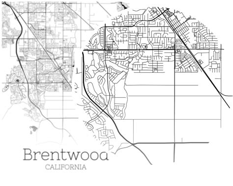 Brentwood Map INSTANT DOWNLOAD Brentwood California City Map | Etsy