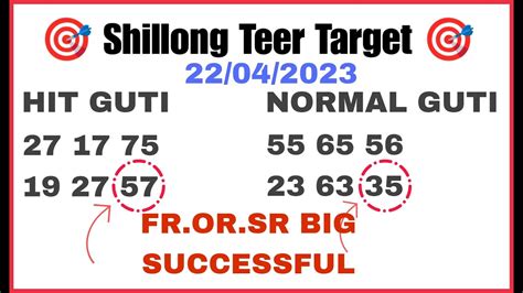 Vip Guti Shillong Teer Target 22 04 2023 Common Number Results